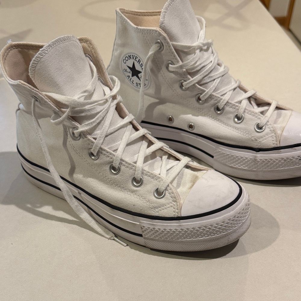Converse Chuck Taylor Women's Platform High Top White Canvas Sneakers